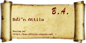 Bán Attila névjegykártya