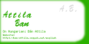attila ban business card